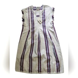 Faherty Baja Beach Tunic Dress Women's XSmall French Rose Striped Cotton NEW NWT